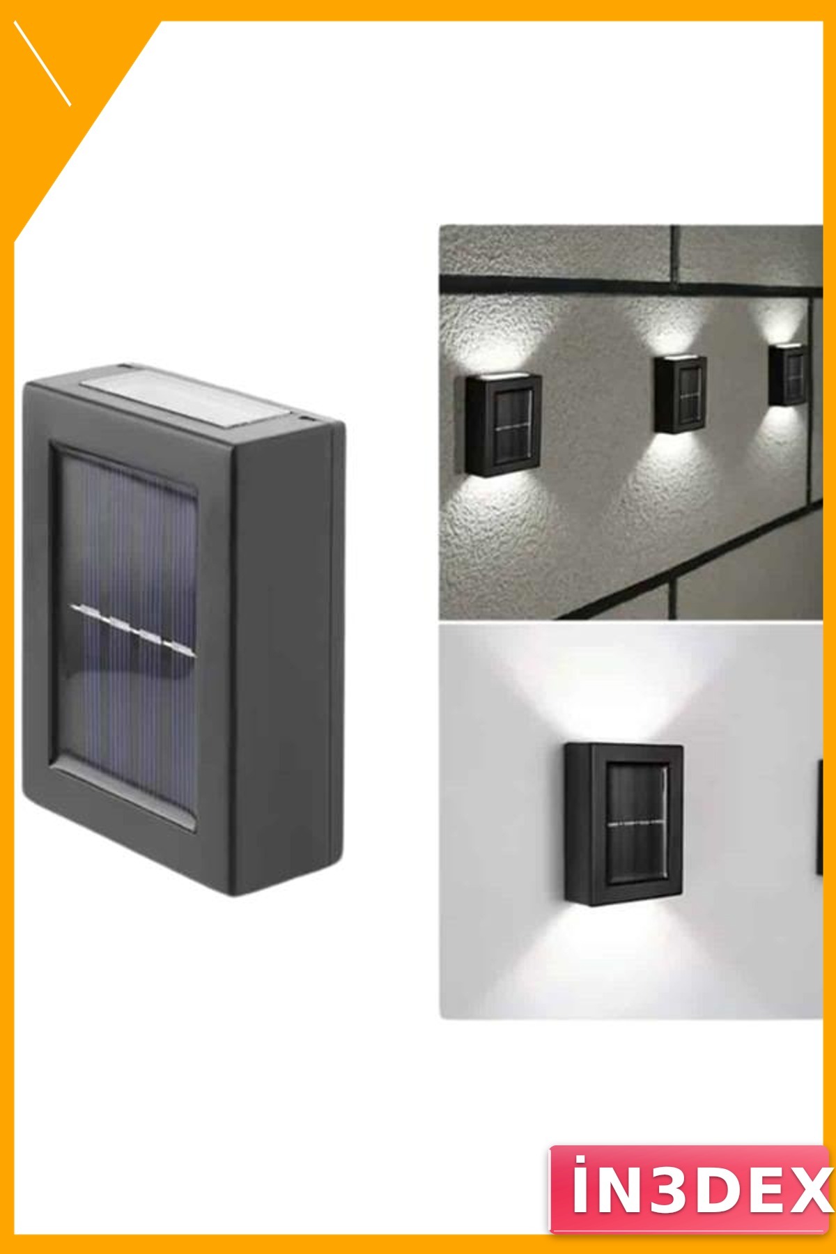 Güneş Enerjili LED Duvar Lambası Su Geçirmez Dekoratif Aplik