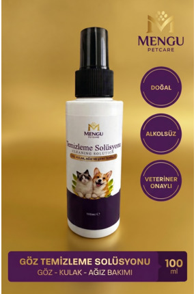 mengu petcare Kedi Köpek Göz Kulak Ağız Bakım Solüsyonu Yüz Deri Temizleme Hi...