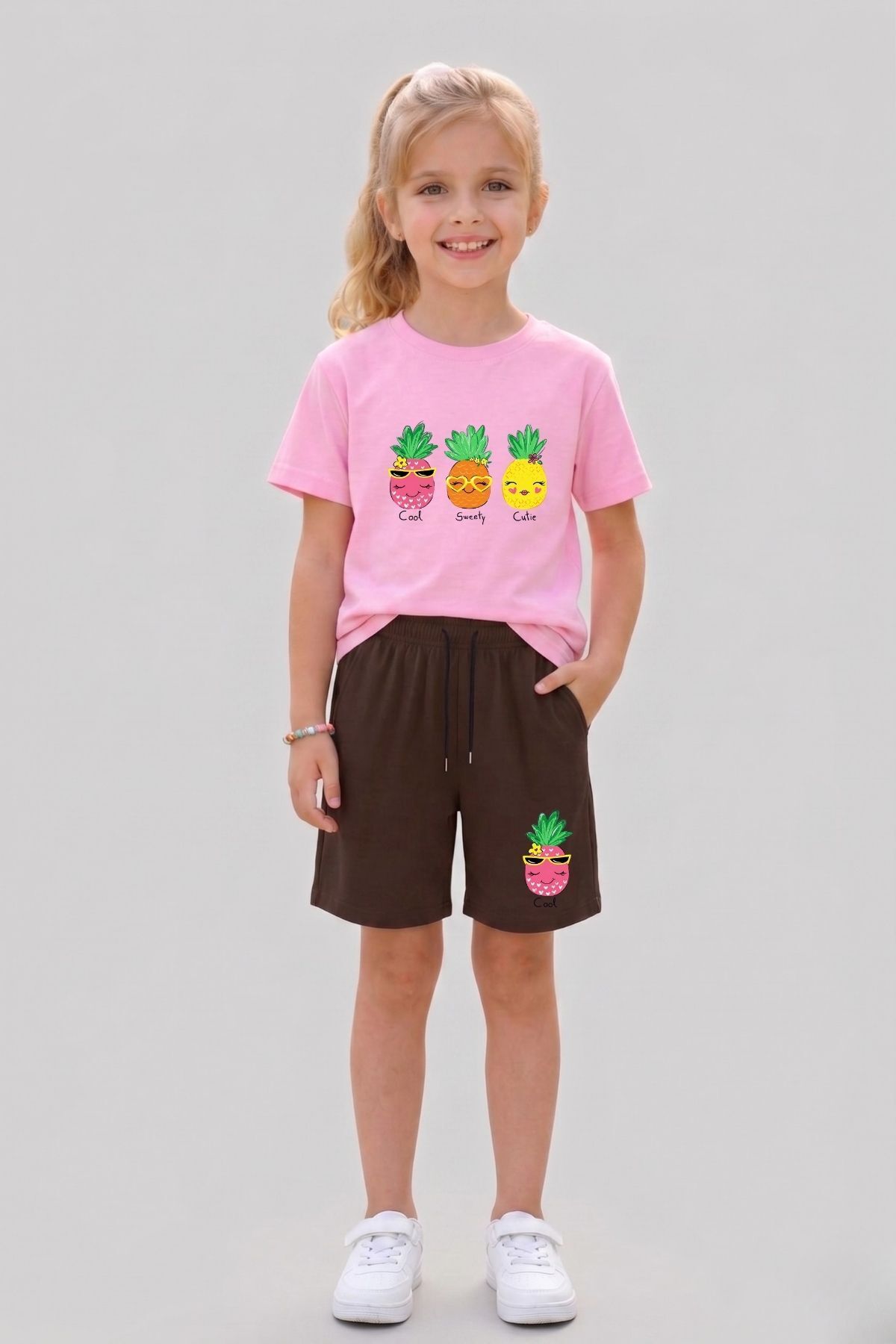 BuseKids Girls Printed T-Shirt -Shorts Set