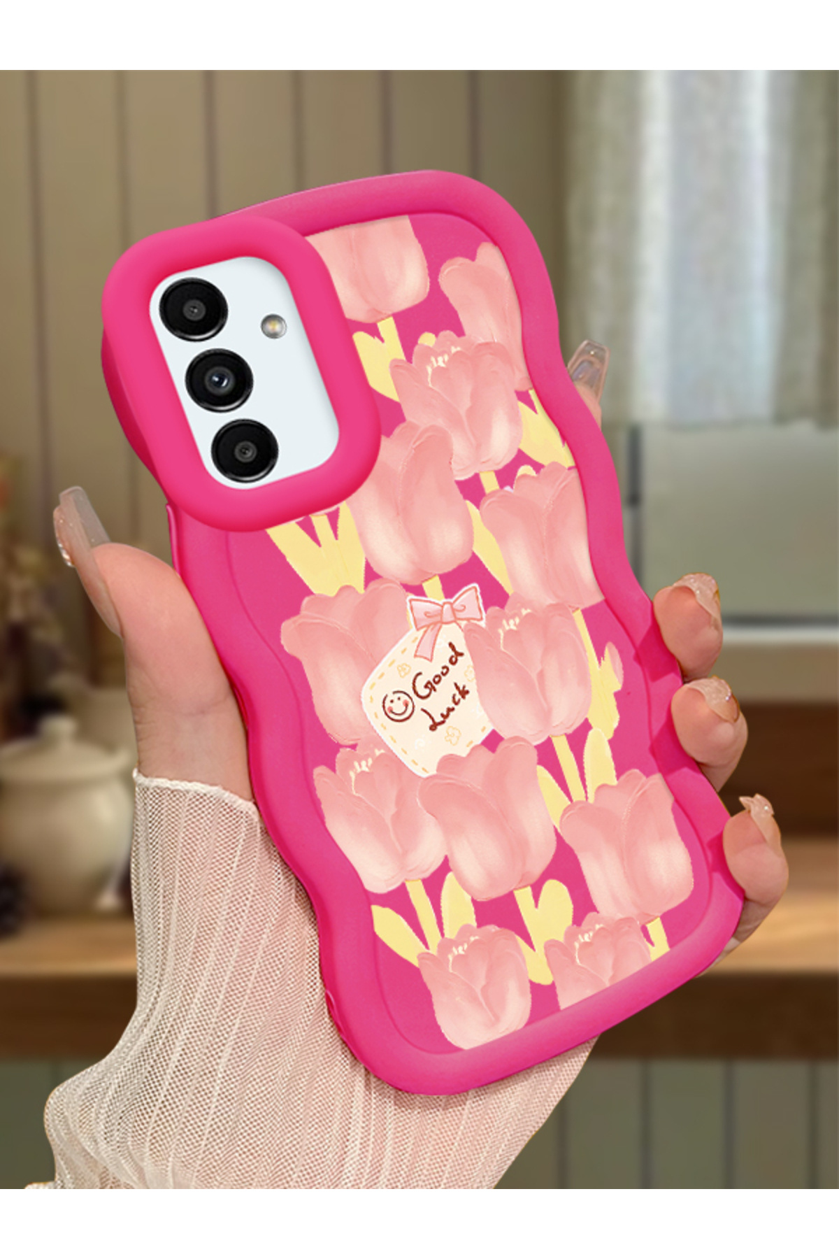 Samsung Galaxy A13 5G Compatible fuchsia Silicone Case Camera Shock Absorbing Design
