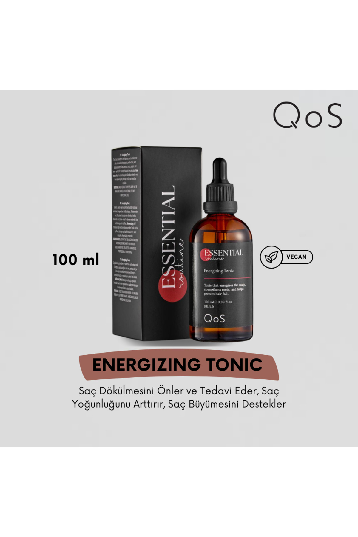 QOS ENERGIZING TONIC SAÇ GÜÇLENDİRİCİ VE DÖKÜLME KARŞITI TONİK 100 ML — ET-100