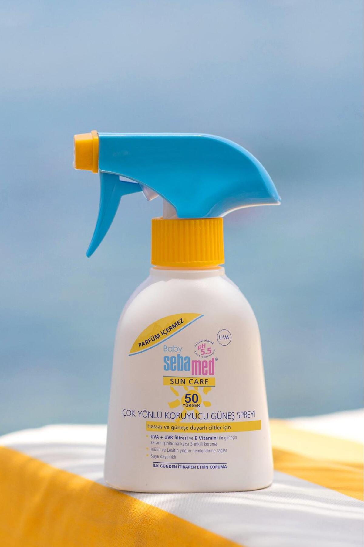 Bebek Güneş Spreyi SPF 50+ 200 ml %98 UVA Korumalı UVB Filtreli Çok Yönlü Koruyucu Parfümsüz Hassas — 4103040053510 — تصویر 5 از 6