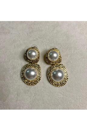 FİLORA Gold Vintage İnci Küpe