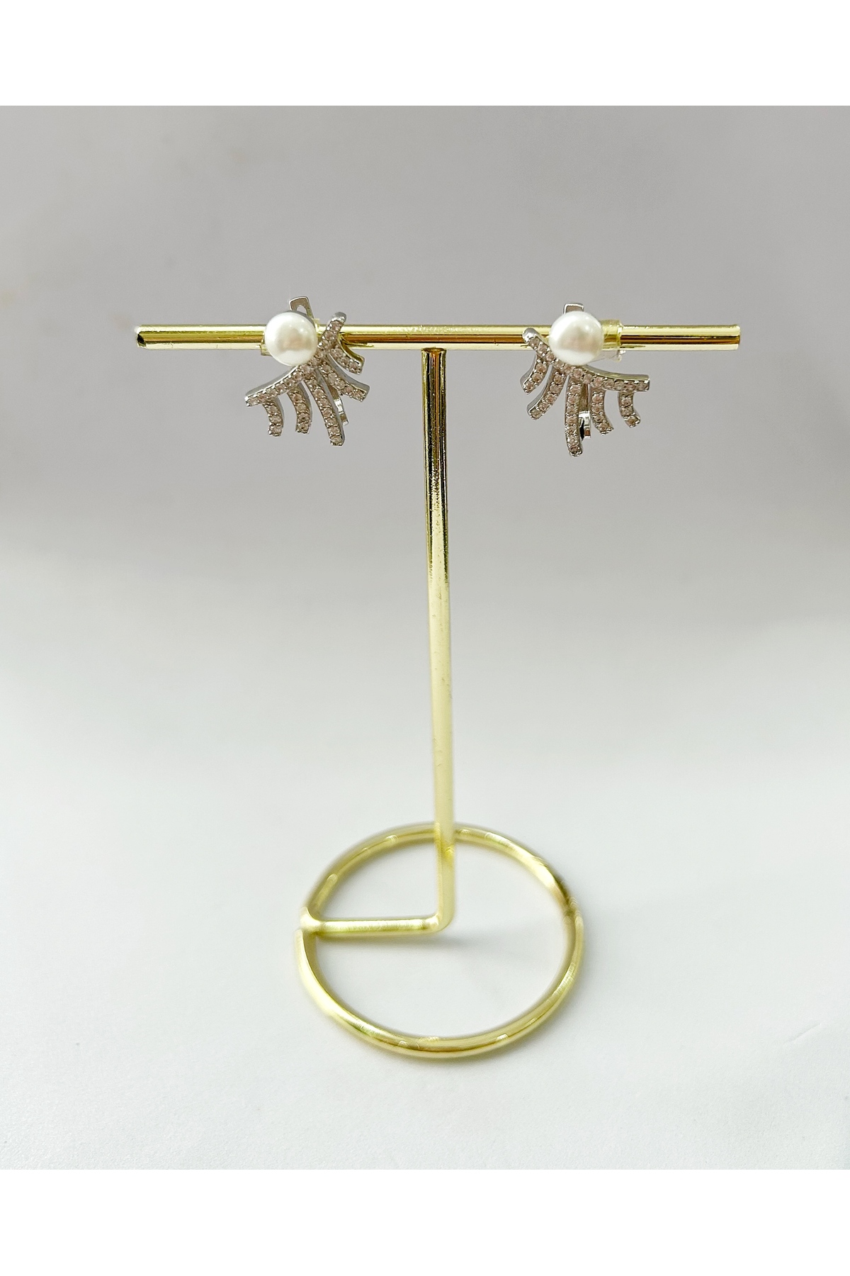 Zarif Desenli Gümüş Küpe - 2