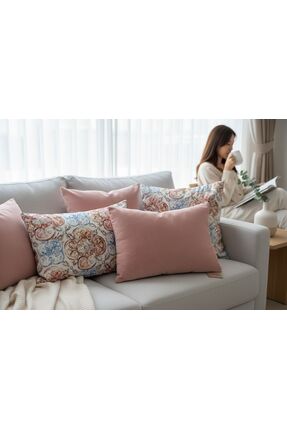 Mof Home Collection İlk Bahar-Yaz Koleksiyonu Ömer Serisi 4Lü Kırlent Kılıfı ...