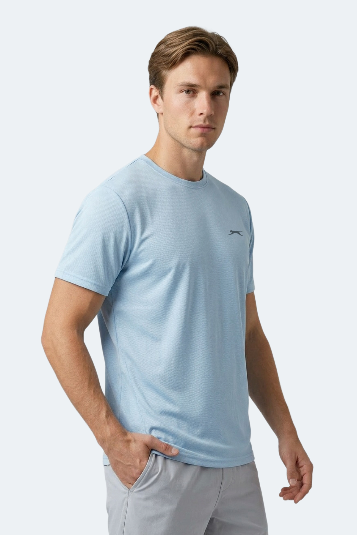 Slazenger HAUNTED I Erkek Turkuaz Tişört görsel 7