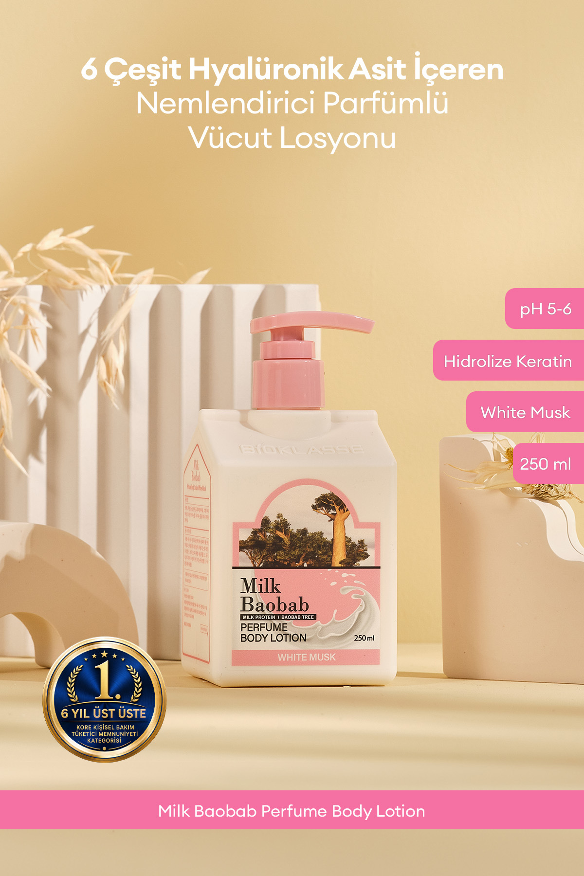 Milk Baobab 6 Hyalüronik Asitle Nemlendiren Parfümlü Vücut Losyonu Perfume Body Lotion (White Musk) — 9458