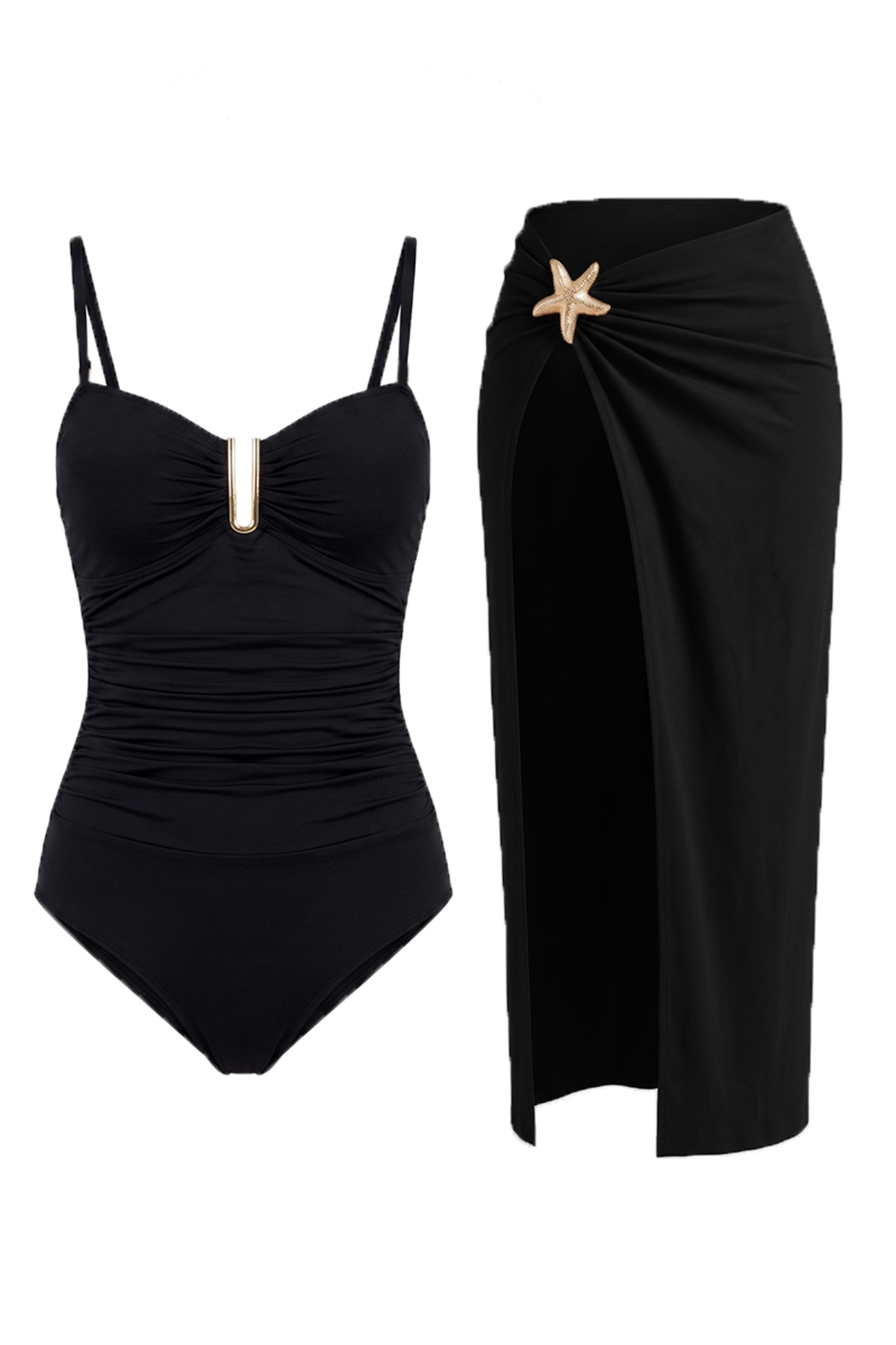 Women's Swimwear with Recovery Accessories Pareo 2-Piece Set Stylish and Thinning Effective