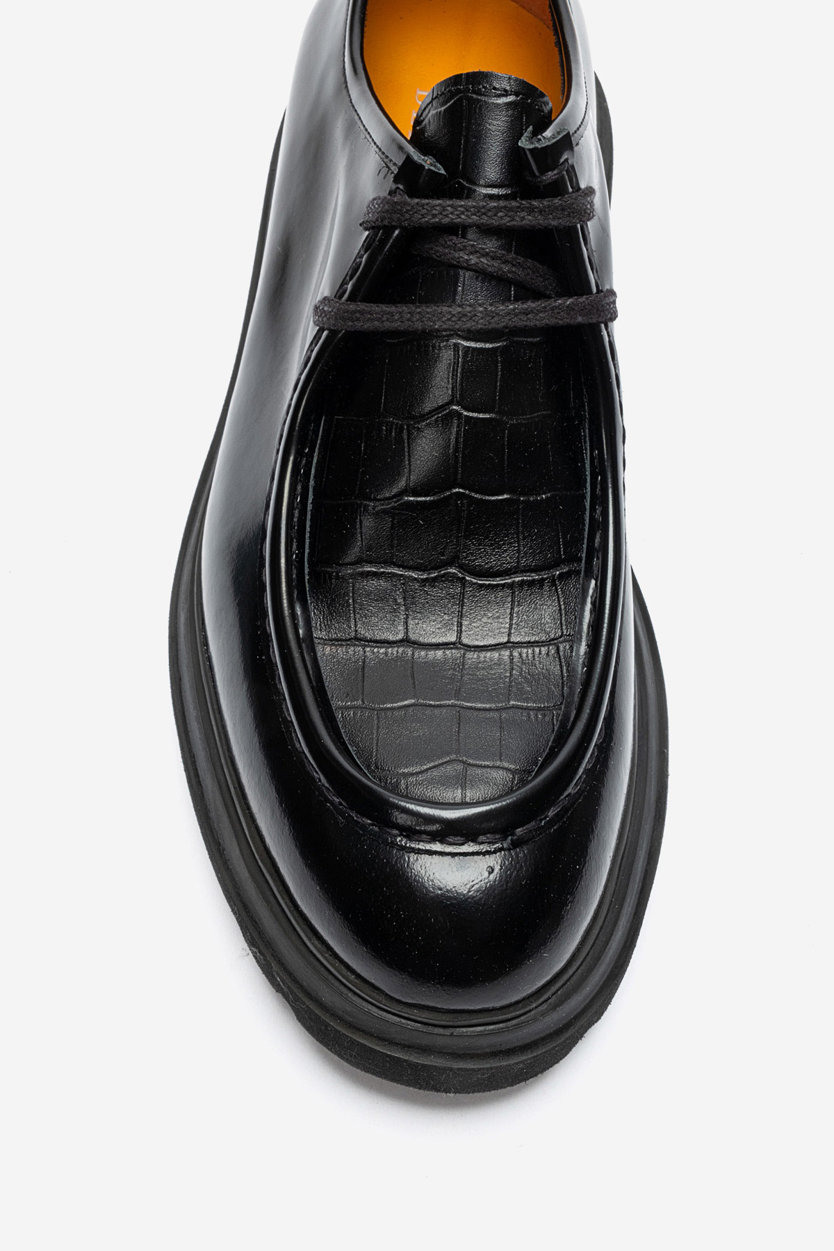 Dericlub Erkek Kalın Taban Klasik Loafer Gerçek Deri FR 54081 SİYAH AÇMA görsel 2