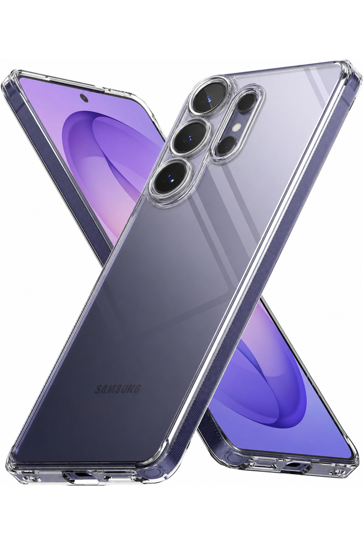Samsung Galaxy S26 Ultra Uyumlu Kamera Korumalı Kılıf Dayanklı Şeffaf Transparan Esnek Silikon Kapak