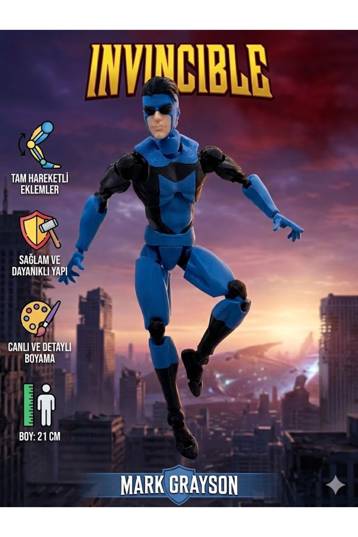 Modellio3D Invincible Inspired Dummy 13 15 cm Pozlanabilir Figür