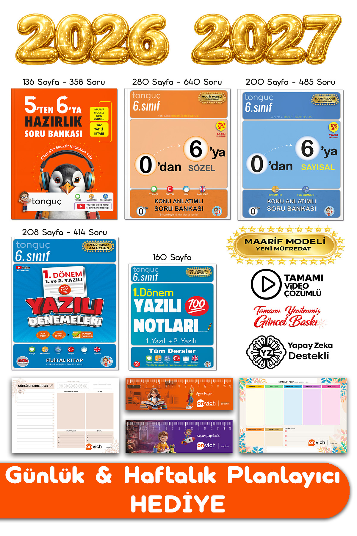 Tonguç Yayınları 6. Sınıf 5 ten 6 ya Hazırlık Seti 0 dan 6 ya