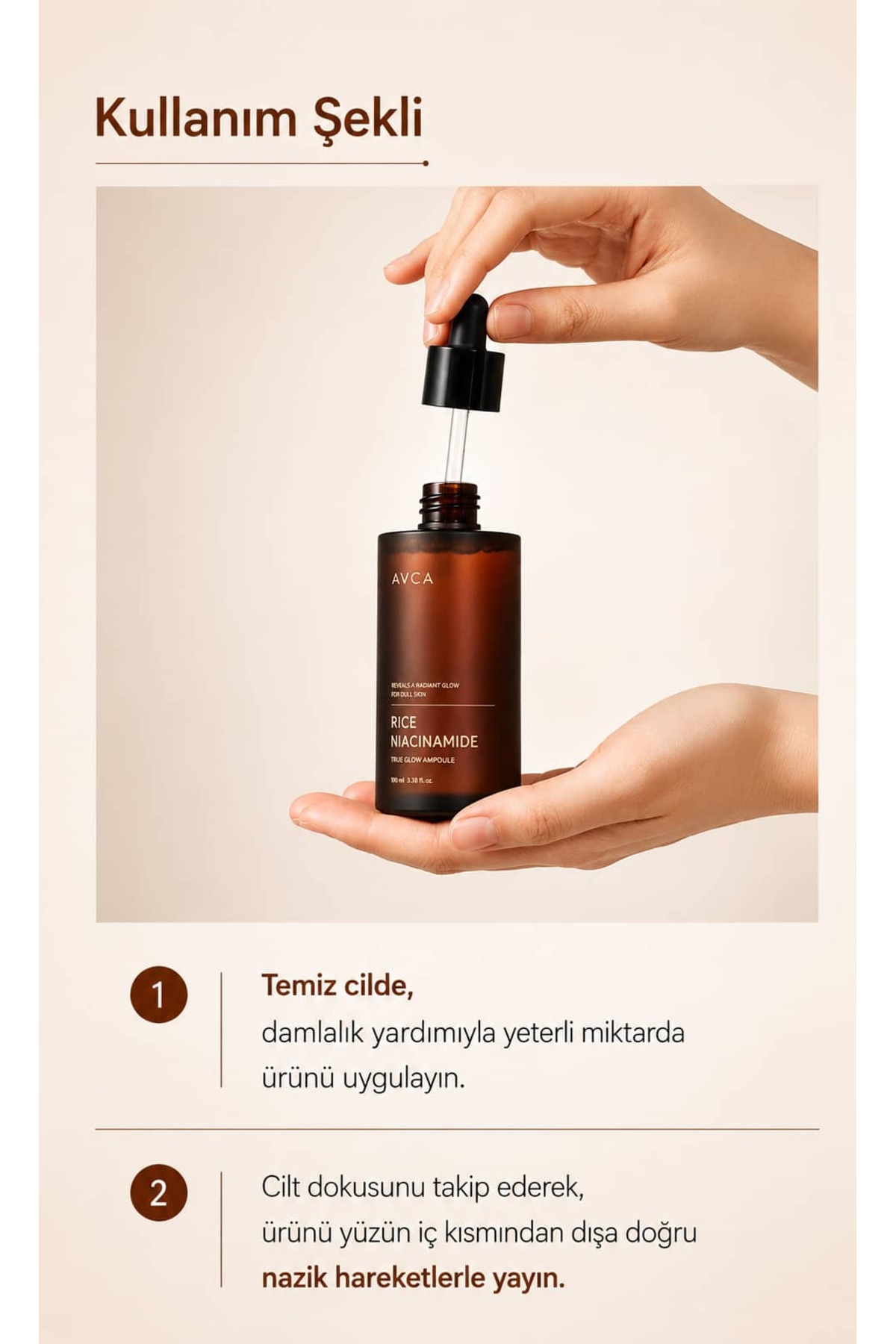 %5 Niacinamide, Pirinç Özlü, Laktik Asit Aydınlatıcı Leke Karşıtı Ampul - True Glow Rice & Niacinamide Dark Spot Brightening Ampoule Serum 100 ml — AVC-NIA-AMP-100 — تصویر 8 از 8