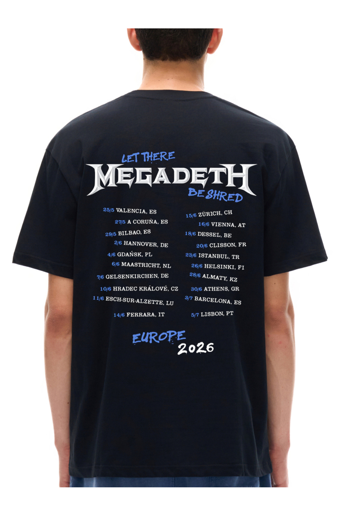 Mercher Club Megadeth İstanbul Merch 2026 Europe Tour Relaxed %100