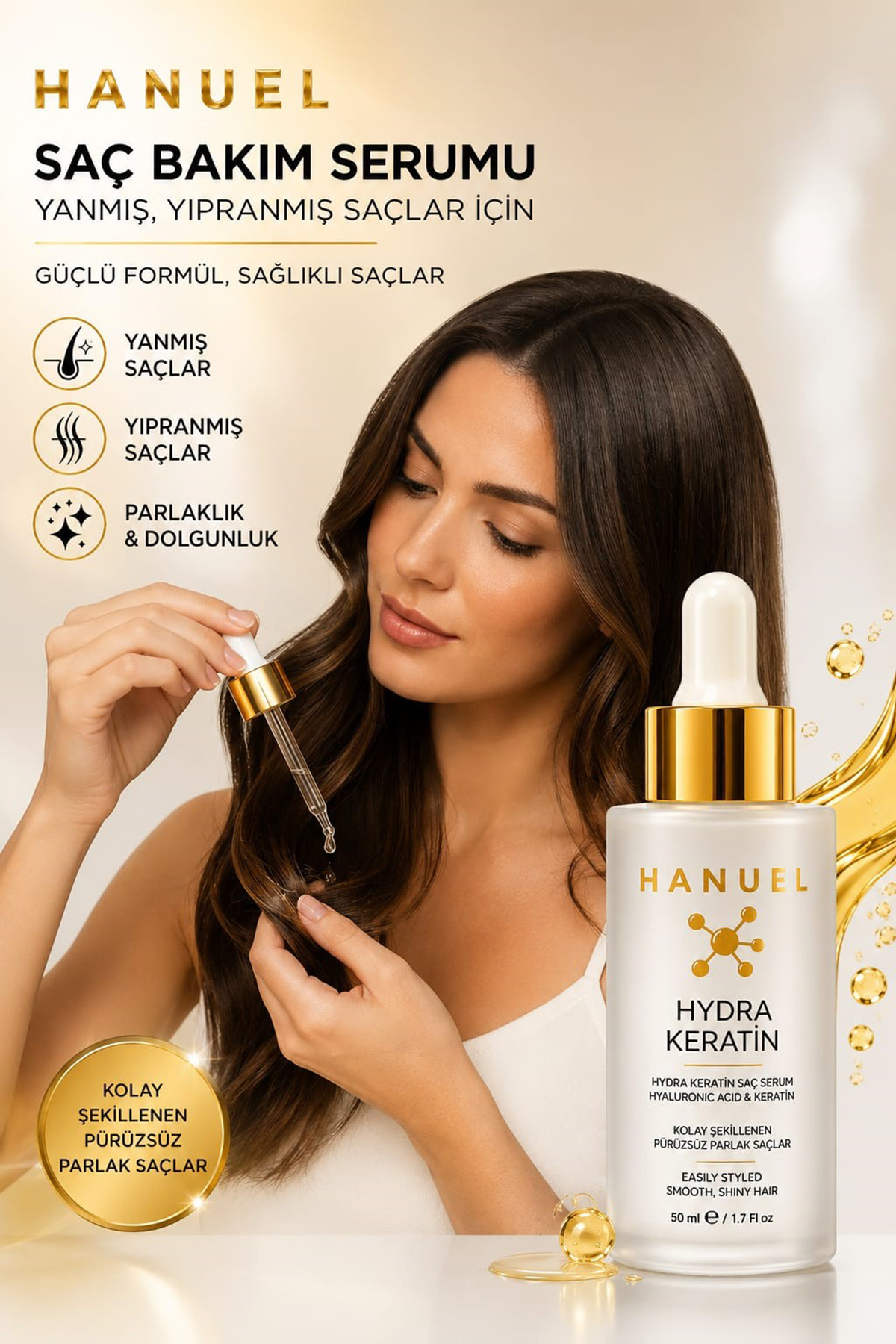 HYDRA KERATİN SERUM — HANUEL HYDRA KERATİN SAÇ SERUM — تصویر 3 از 3