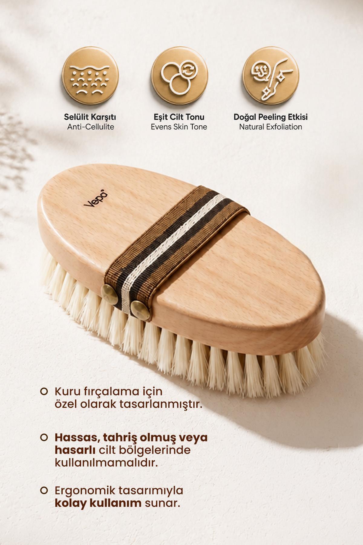 DOĞAL AT KILI SELÜLİT FIRÇASI, KURU FIRÇALAMA, ANTI-CELLULITE BRUSH — S139105210002 — تصویر 5 از 6
