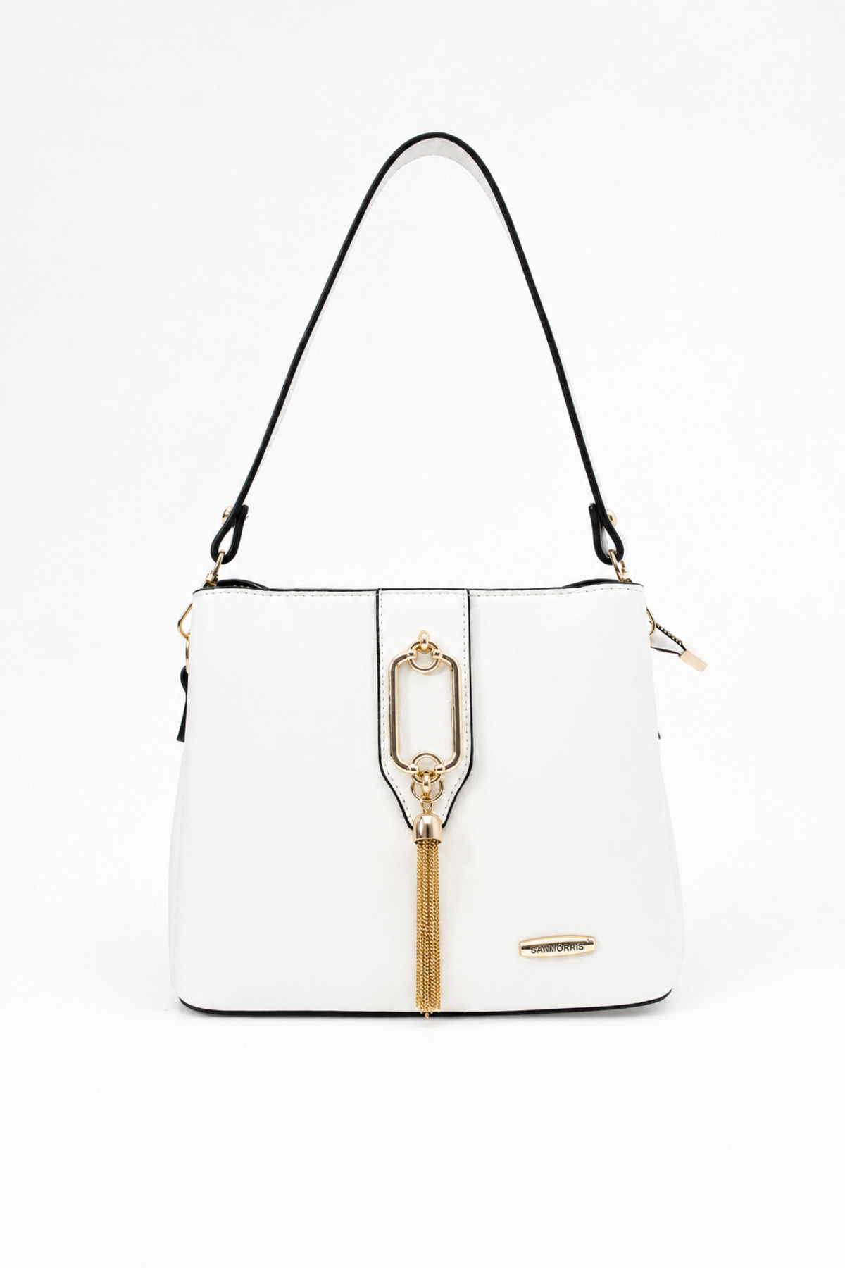 Gold Detailed 3 Compartment Shoulder And Crossbody Bag