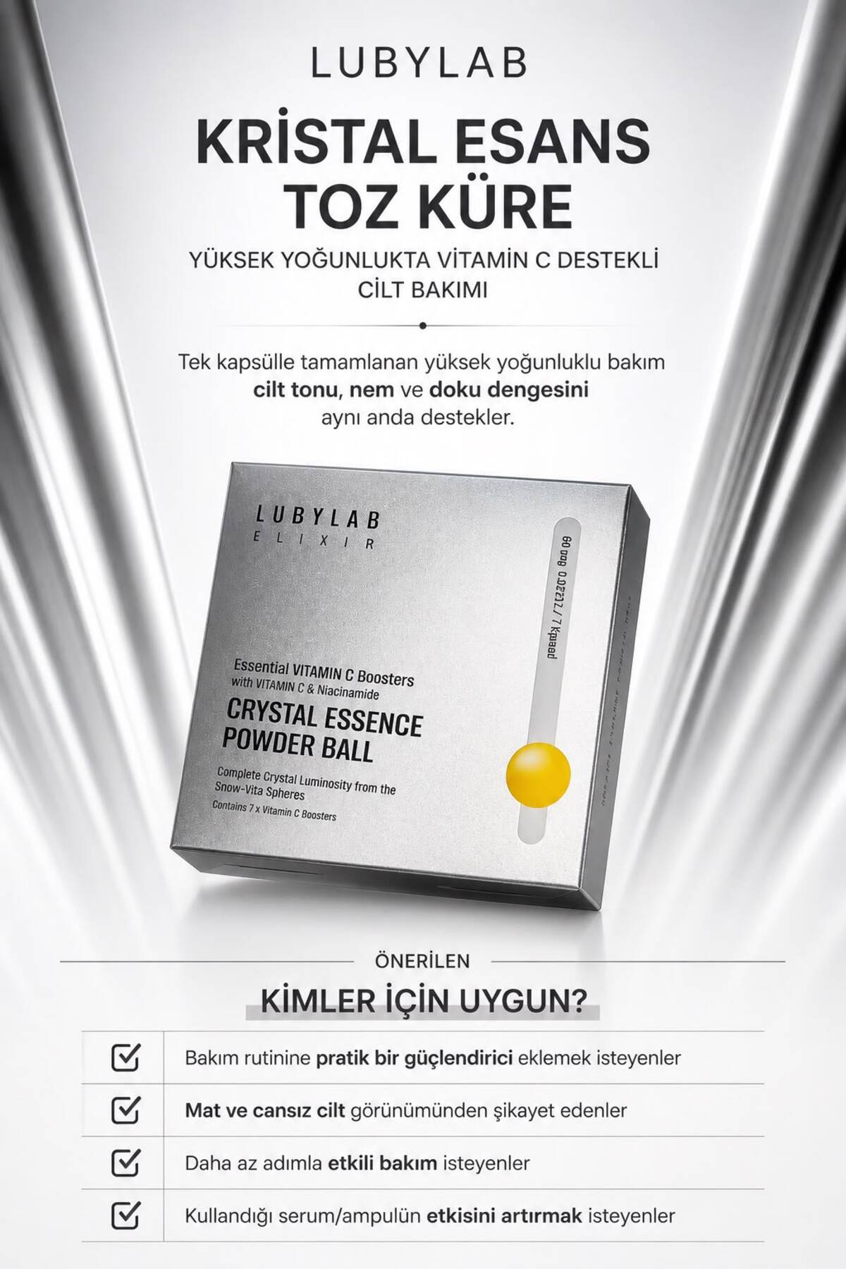 CRYSTAL VITAMIN C POWDER BALL Vitamin C kapsülleri ile cilde yoğun aydınlatıcı bakım sunan yenilikçi bir toz serum teknolojisi — LUBYLAB01 — تصویر 6 از 8