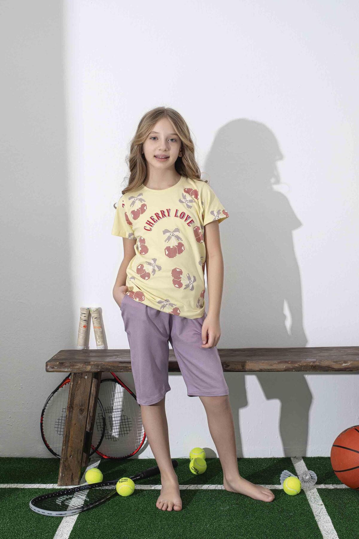 Girls Summer Lycra Combed Cotton Bottom Top Shorts Set 2998-S