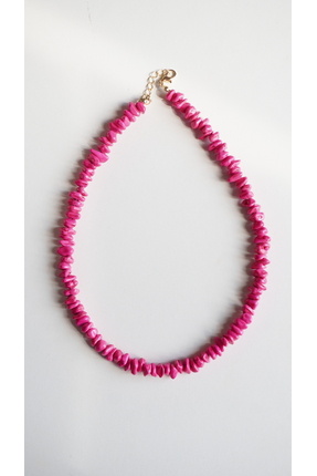 Gia Jewelry Pembe Boncuk Kolye 40 cm