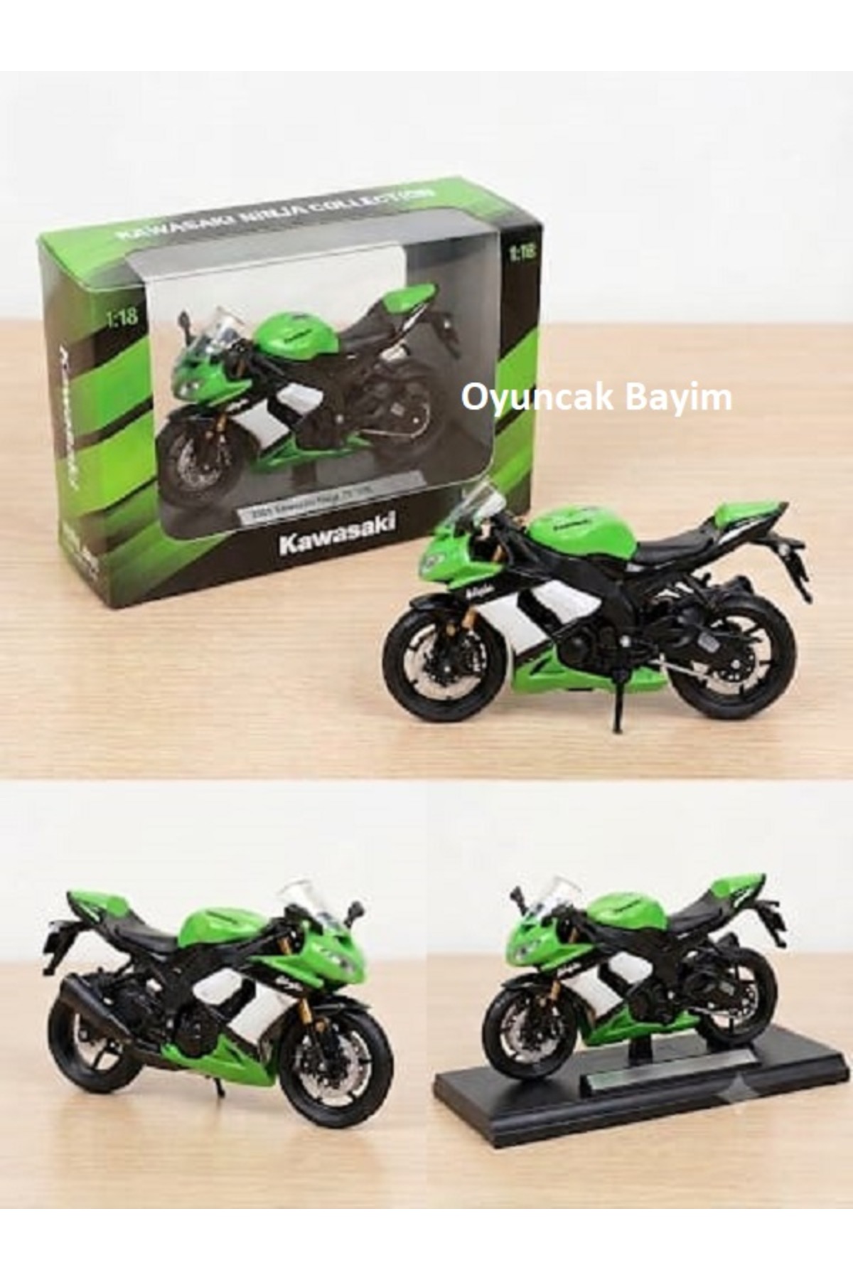Genel Markalar 2009 Kawasaki Ninja ZX-10R 1:18 Ölçek Diecast