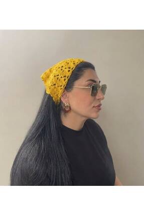 efelia concept SAÇ BANDANASI DELİKLİ DESENLİ YAZLIK EL ÖRMESİ