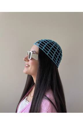 efelia concept PULLU EL ÖRGÜSÜ YAZLIK SAÇ BONESİ BANDANA DELİKLİ DESENLİ