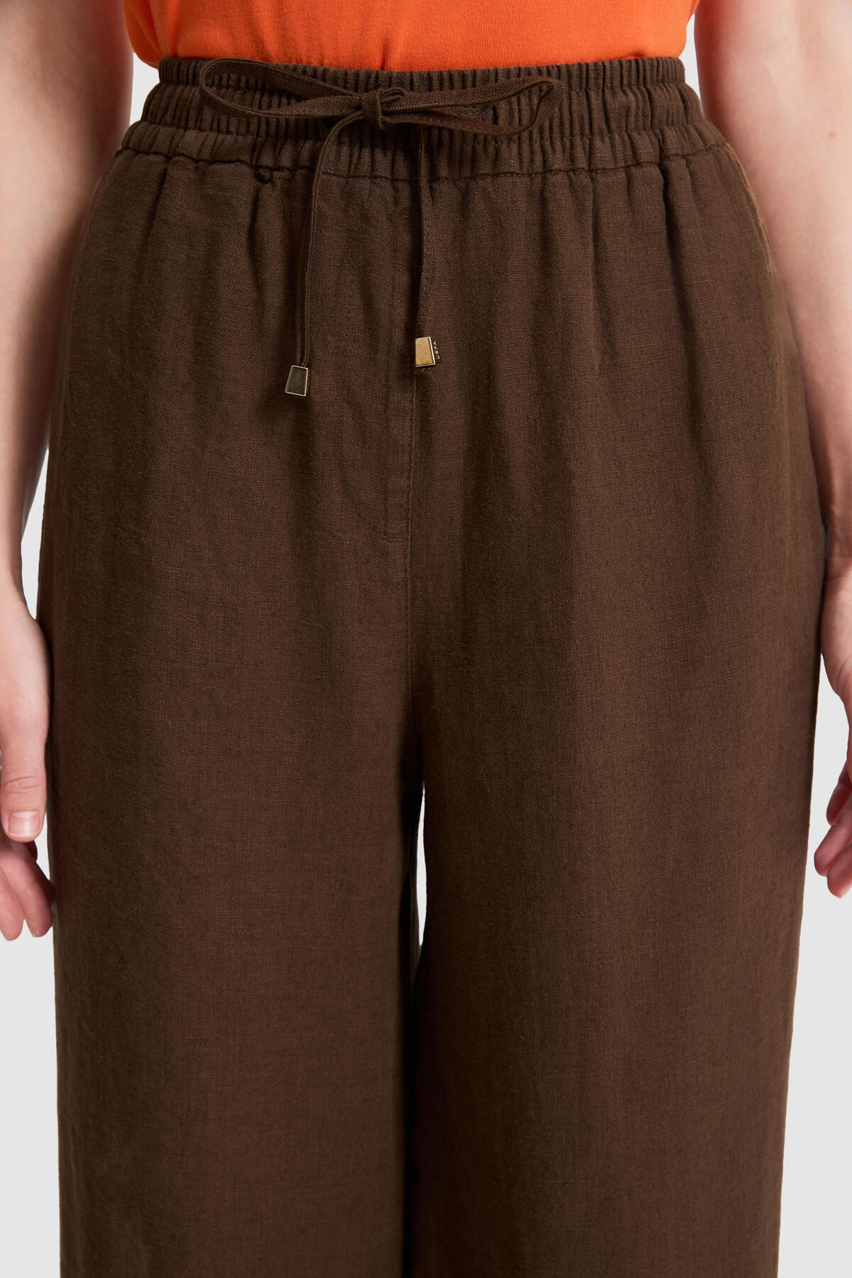 U.S. Polo Assn.  Kadın Kahverengi Kanvas Pantolon 50321992-VR029 - Görsel 6