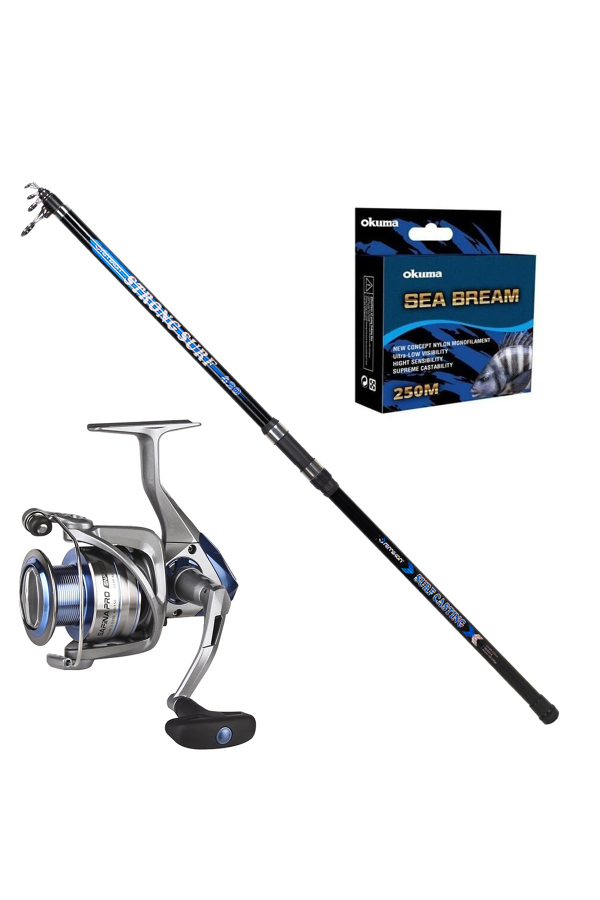 Okuma Safina 6000 - Remixon Strong 420cm 100-250gr Surf Olta Seti