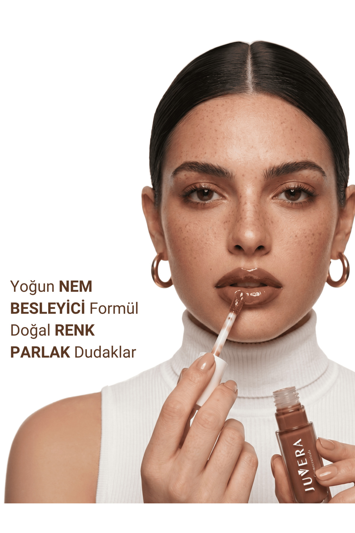 Lip Gloss | Nemlendirici Etkili Renkli Dudak Parlatıcısı Coffee | Lip Gloss Coffee 3 in 1 - NO 301 — قهوه‌ای 100 07 003 — تصویر 5 از 8