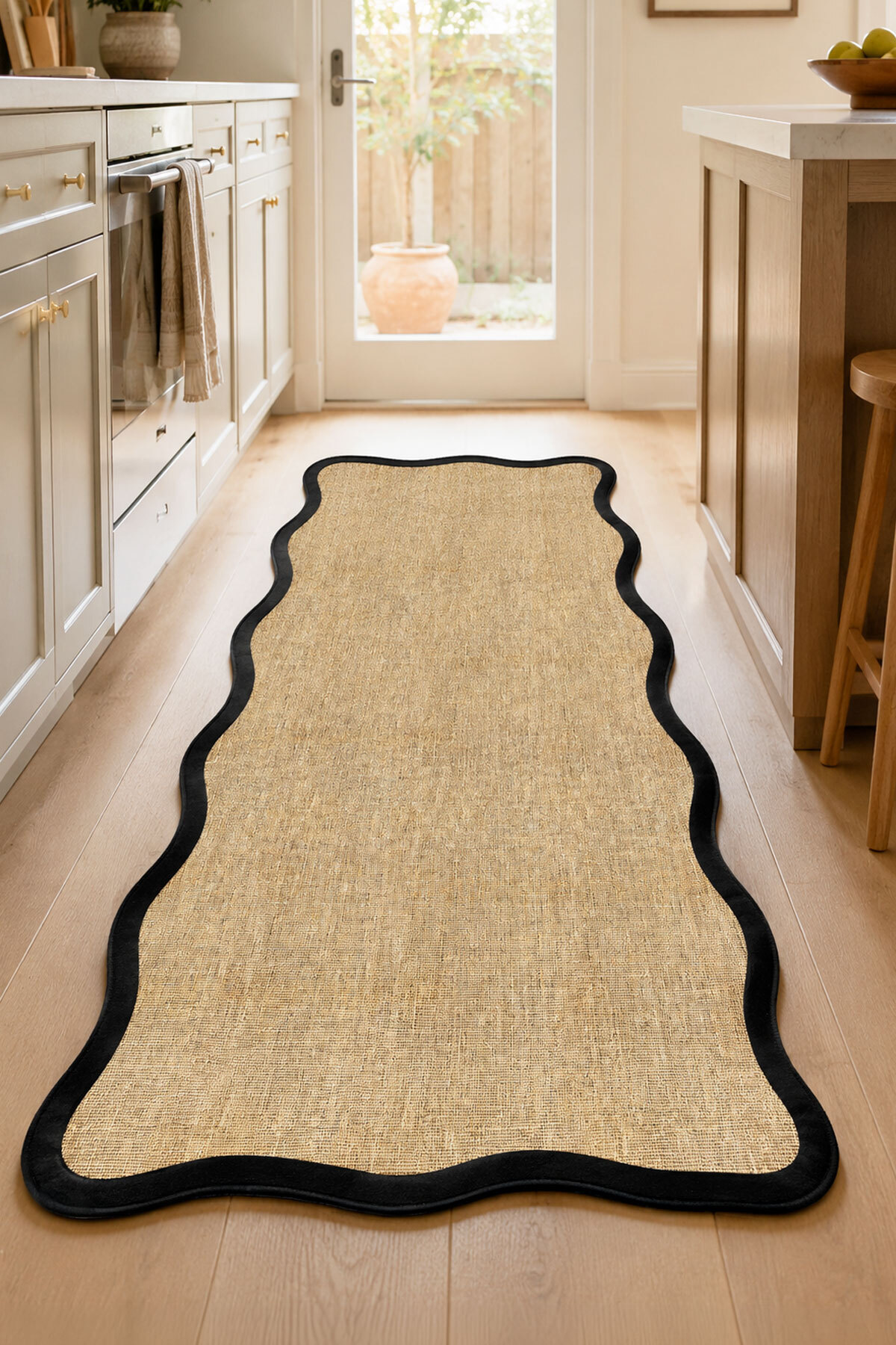 Digital Anti-Slip Washable Jute Look Living Room Rug Kitchen Carpet Runner Bath Mat