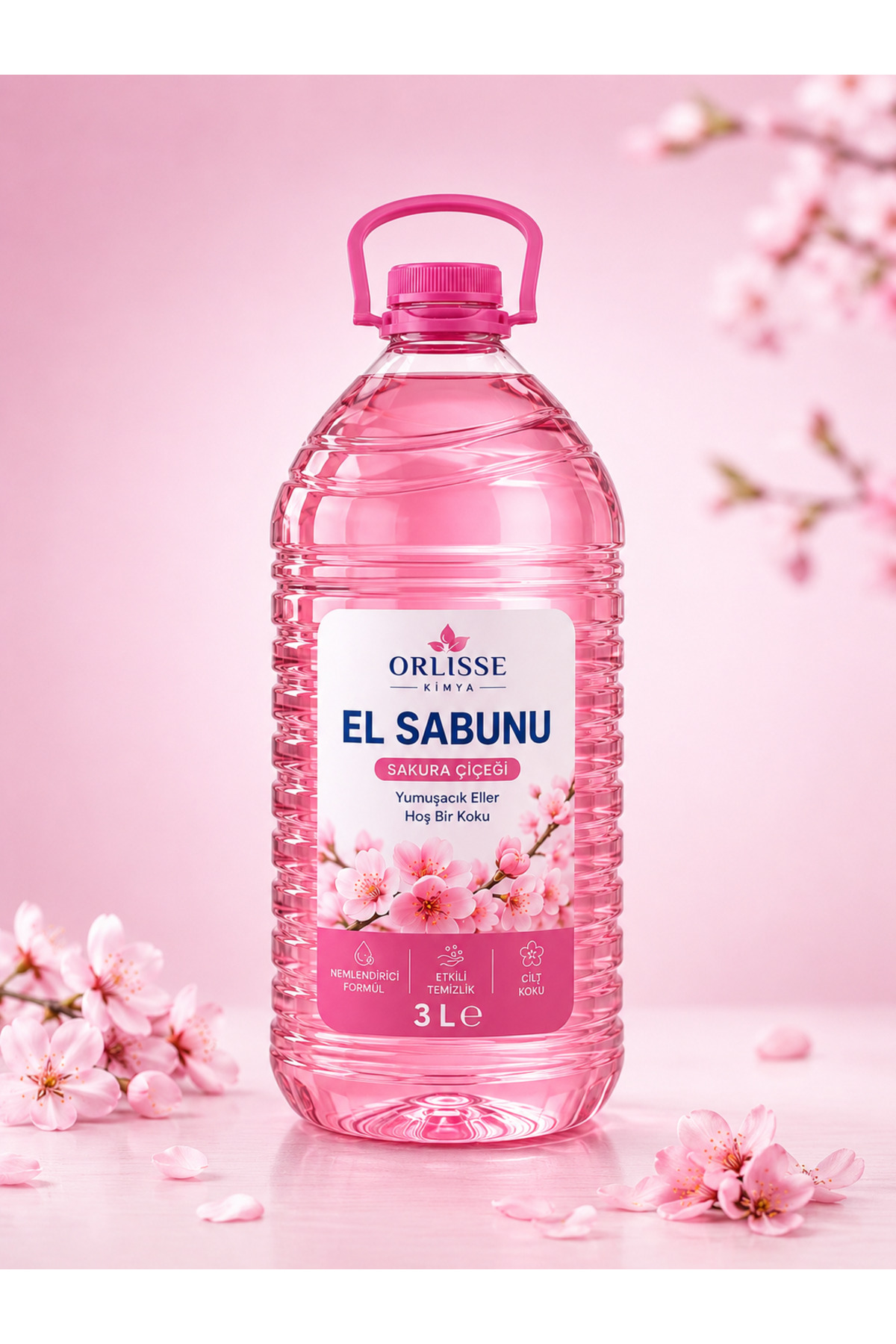 Orlisse Kimya El Sabunu Sakura Çiçeği Kokulu 3 L – Cilt Dostu ve