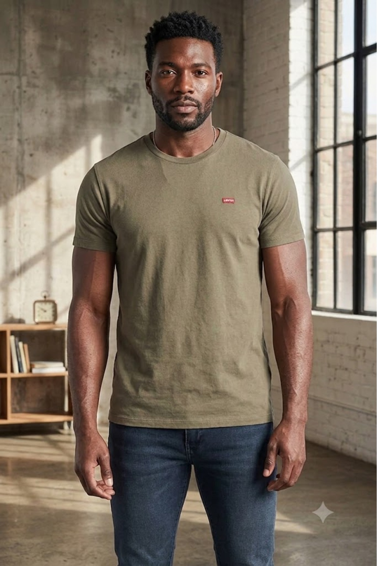 تی‌شرت یقه گرد خاکی مردانه لیوایز تی شرت Levi's