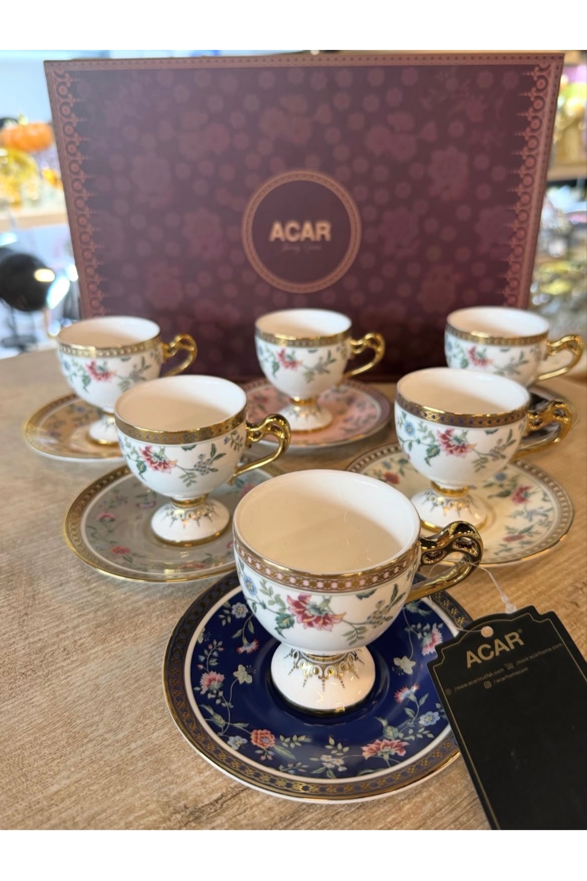 ACAR Sasha 6-Person Colorful Coffee Cup Set - 90 ml