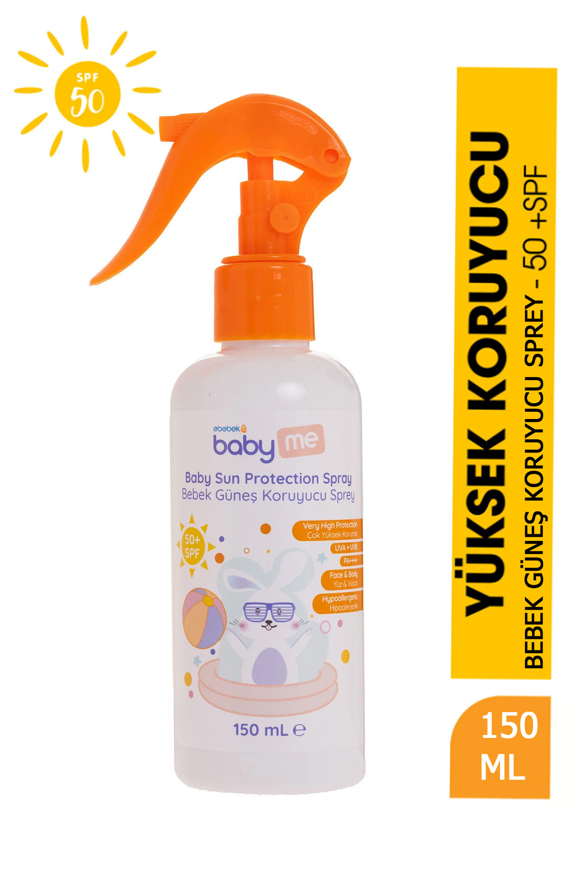 Baby&Me Çocuk 50+SPf Güneş Koruyucu Sprey 150 ml / Bebek Güneş Kremi 50 Faktör — BAE-0525