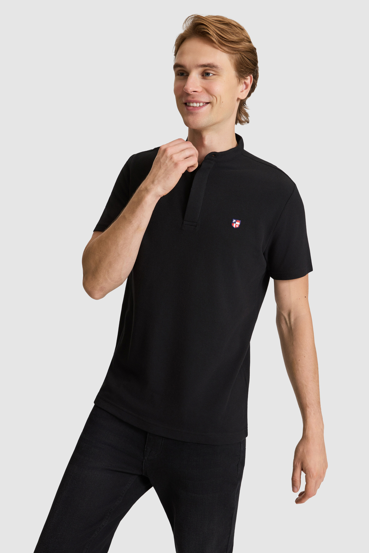 U.S. Polo Assn. Men's Black Regular Fit Judge Collar Basic T-Shirt 50326980-Vr046