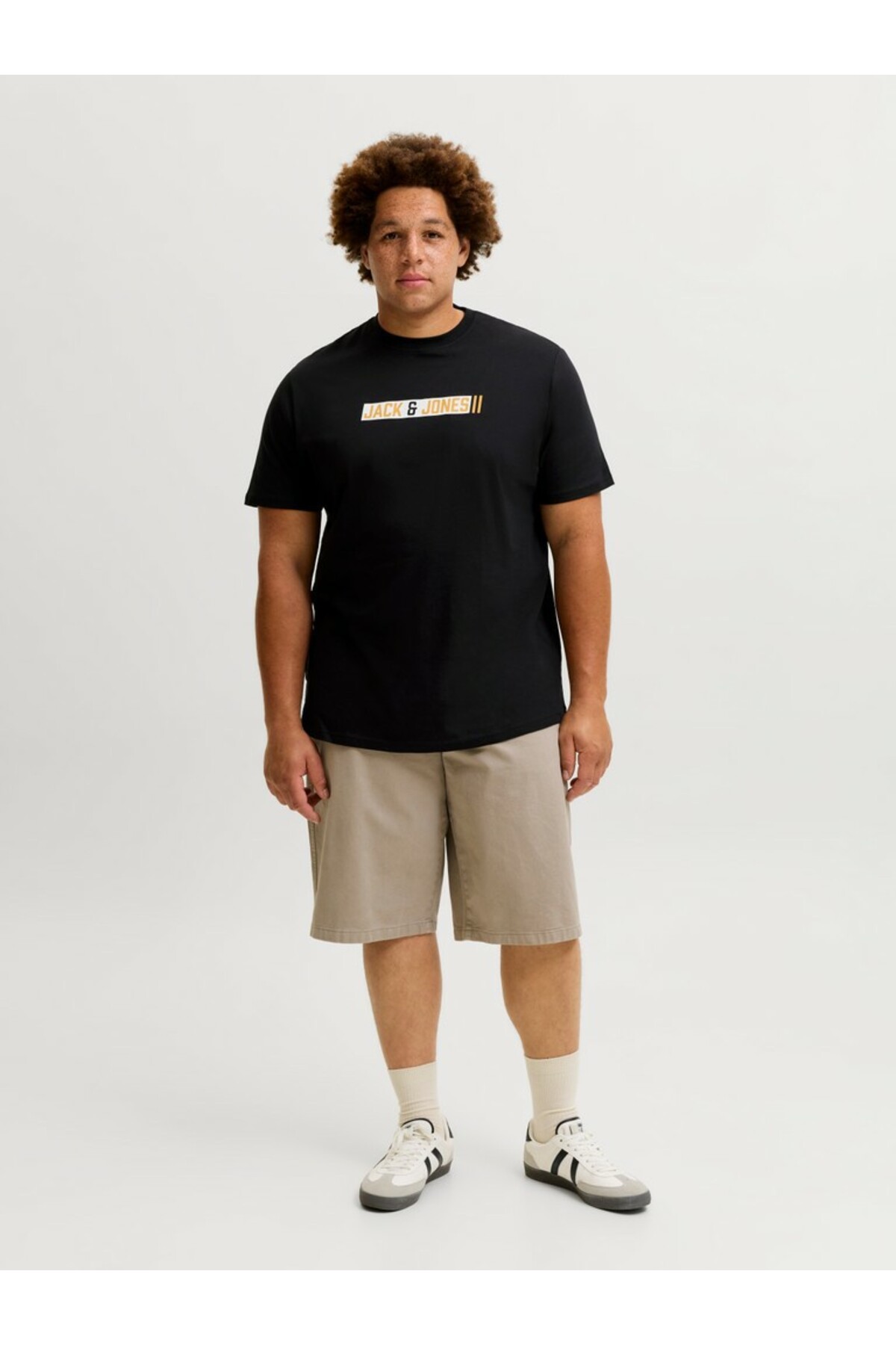 تی‌شرت مردانه سایز بزرگ Jjmunk مشکی یقه گرد SN Pls جک اند جونز تی شرت بزرگ سایز Jack & Jones