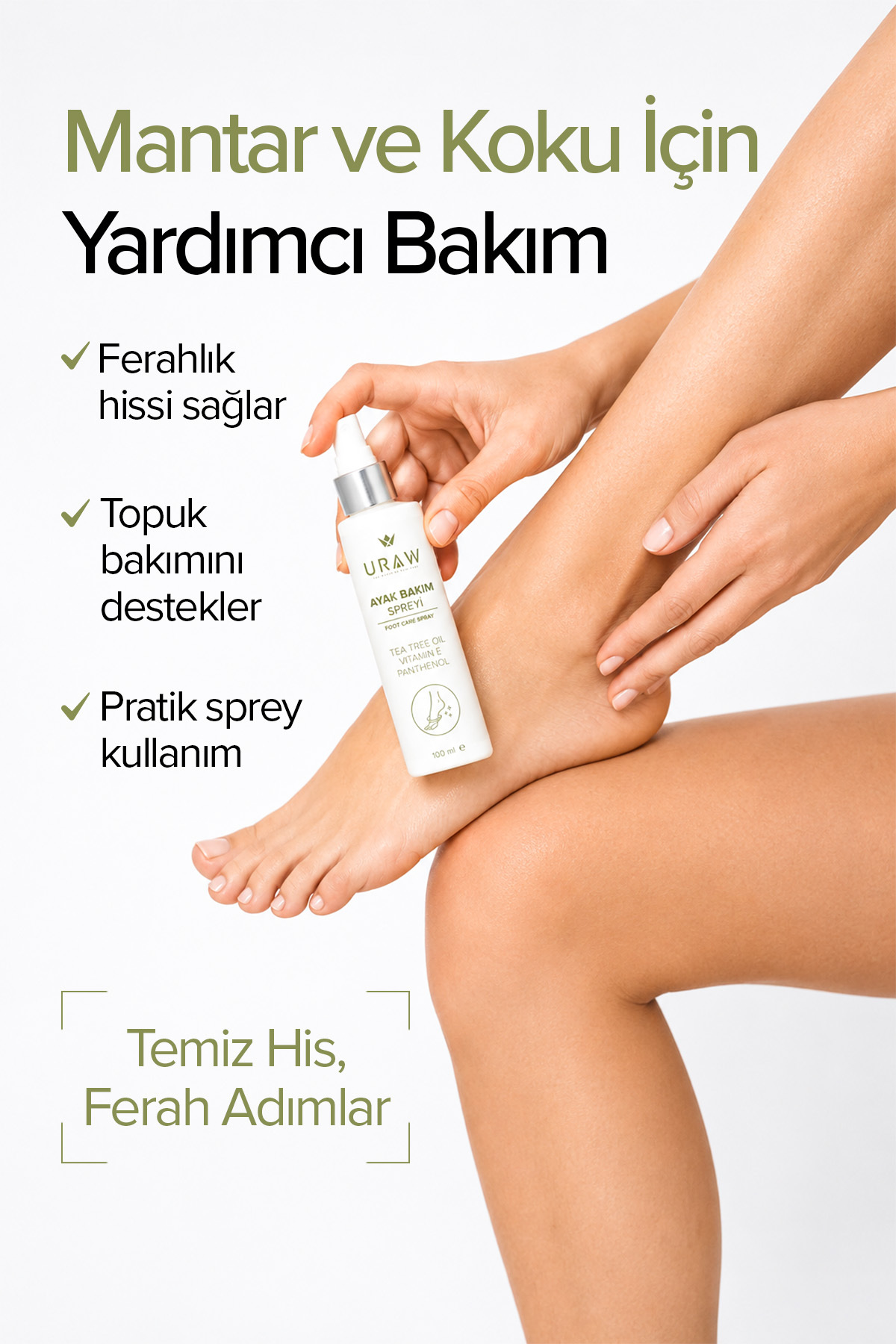 Ferahlık & Koku Kontrolü | Ayak Bakım Spreyi 100 ml — URW78 — تصویر 3 از 6