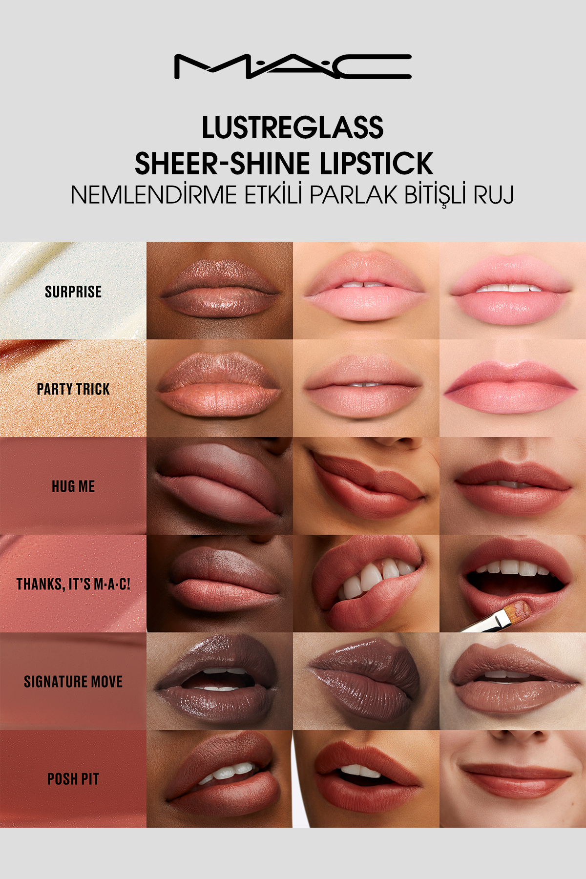 رژ لب Lustreglass Sheer-Shine با پوشش براق و آسان برای استفاده - Hug Me 3g