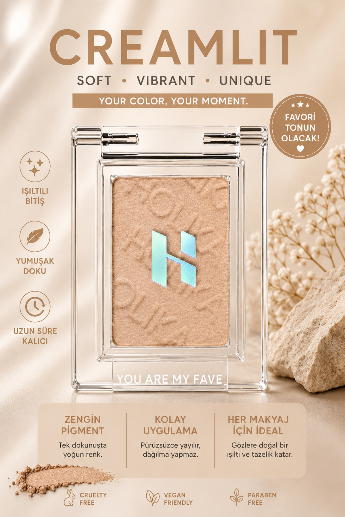 Holika Holika سایه چشم و رژگونه تکی مورد علاقه من، مدل Piece Beam 61 Creamlit، حجم ۱.۸ گرم — قهوهای HH121