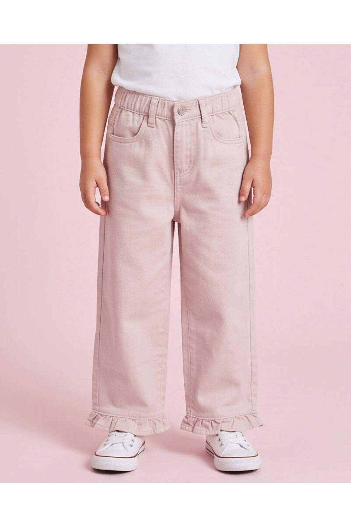 REDTAG Girls Lilac Bottom Frill Wide Leg Trousers