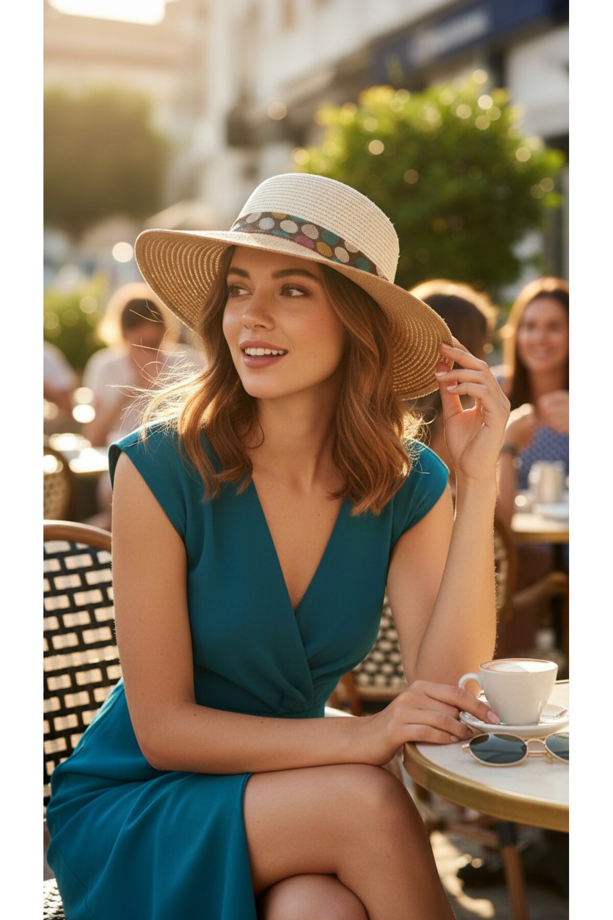 Sunscreen Imported Striped Straw Visor Hat Hijab Crown Model Summer Hat
