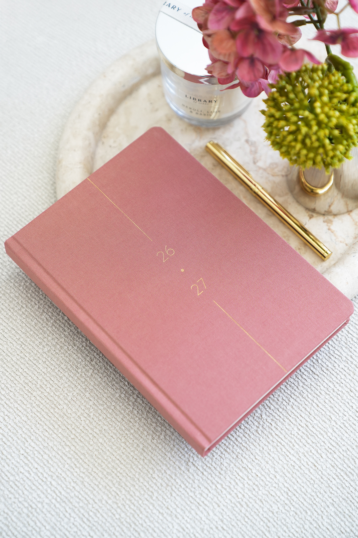 Matt Notebook 2026-2027 A5 Keten Akademik Ajanda 15x21 cm - 17 Aylık Pembe Dizüstü Bilgisayar