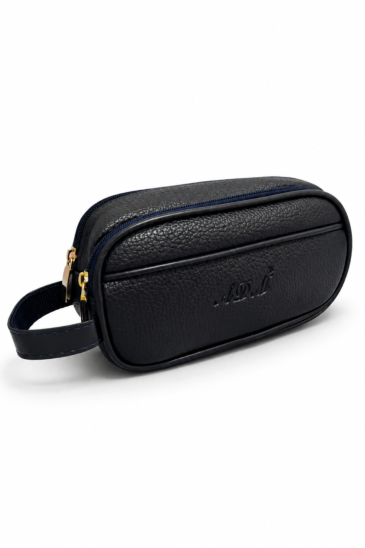 VIATOX AR-01 Erkek Siyah Suya Dayanıklı Suni Vegan Deri Traşlık Bakım Seyahat El Çantası Portföy/clutch LAC görsel 5