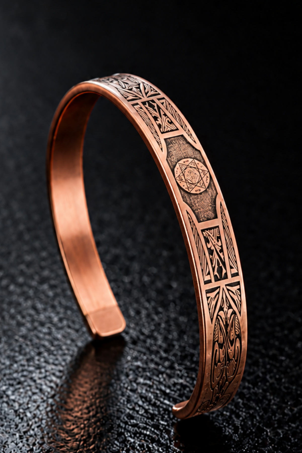 Praying Male Female 100% Pure Copper Bracelet – Suleiman Seal, Nas Catastrophe, and Name Maxim – Adjustable