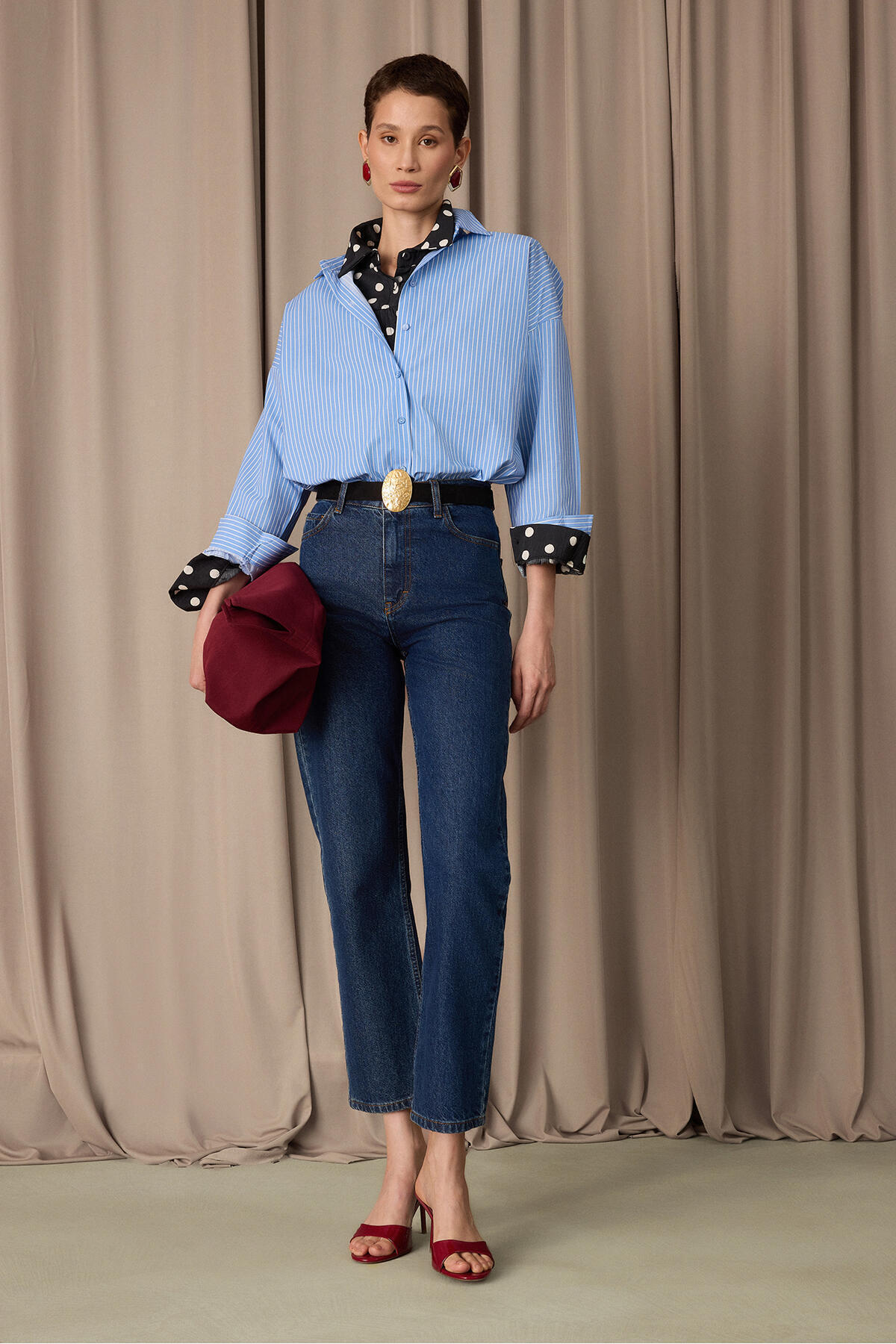 Touche Prive STRIPED LONG SHIRT