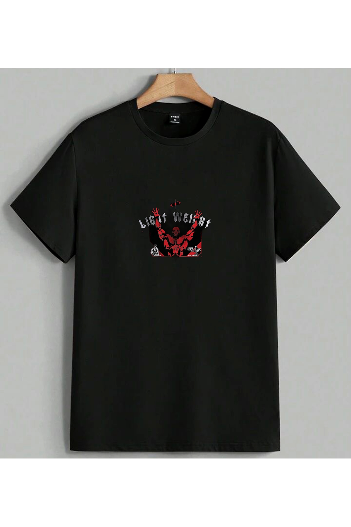 ELFERA Red Muscle Motivational Print Printed Unisex Oversize T-Shirt Black
