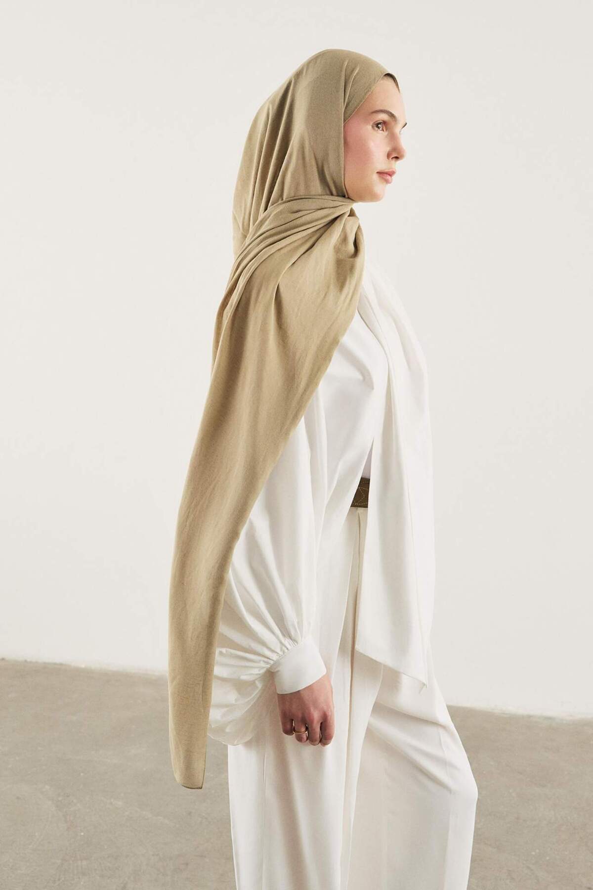 DeFacto Fresh Scarfs X DeFacto Premium Nude Keten Şal I1758AX26SM görsel 4