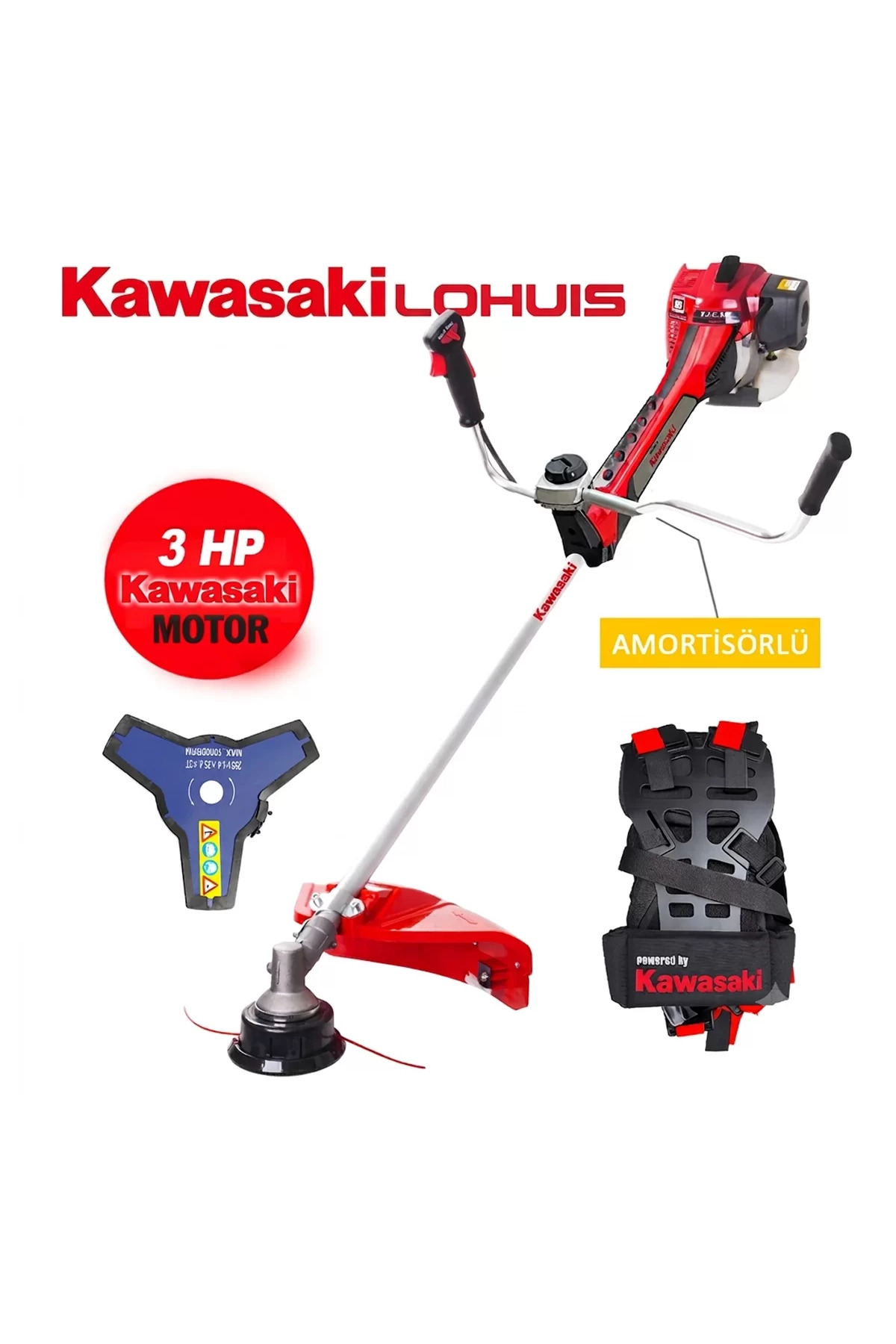Kawasaki Lohuis Tj53e Cg522 U Yan Tip Benzinli Motorlu Tırpan 3 Hp Kawasaki Lohuis Tj53e Cg522 U Yan Tip Benzinli Motorlu Tırpan 3 Hp