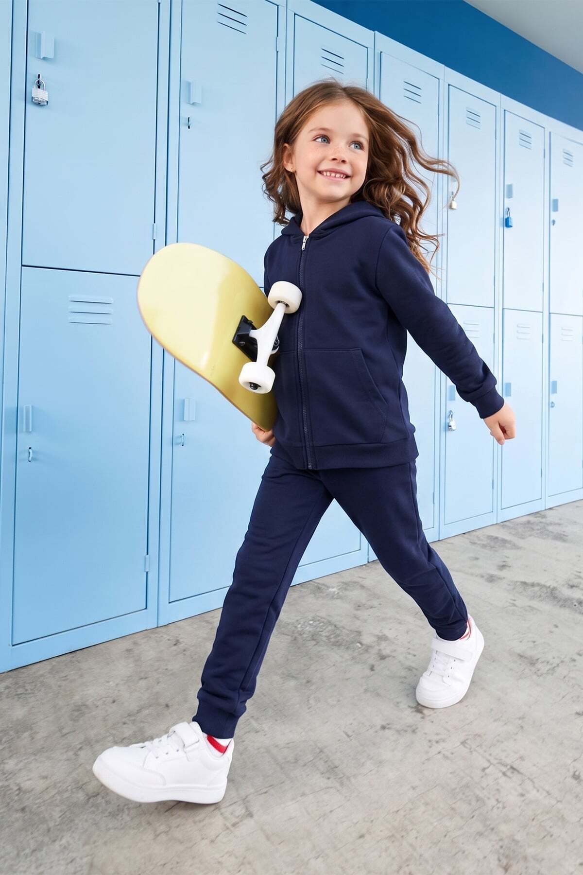 Fullamoda Hooded Zippered Unisex Kids Tracksuit Set